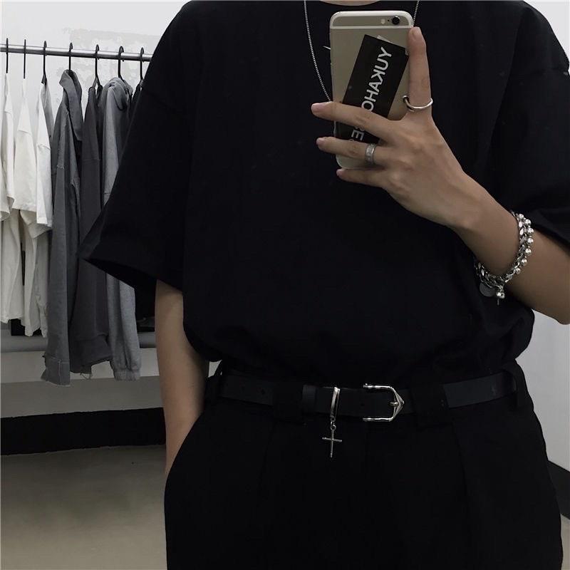 Thắt Lưng Nam Nữ Chữ thập bản nhỏ phong cách Hip hop trẻ trung - Dây Lưng Nam Nữ Unisex Mặt Kim Loại Streetstyle