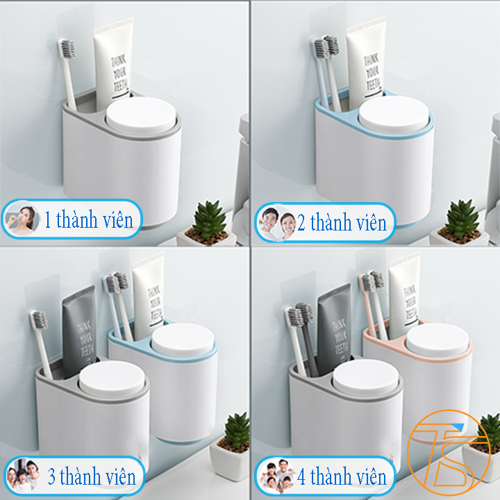 Kệ Nhà Tắm Dán Tường Để Bàn Chải Và Kem Đánh Răng E1905 Có Theo 2 Cốc