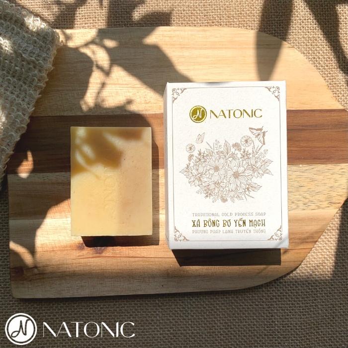 Xà bông thiên nhiên Bơ Sachi Yến Mạch NATONIC cao cấp -Tặng túi vải sisal tạo bọt tẩy tế bào chết