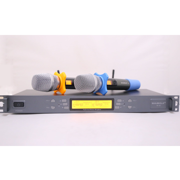 Đầu Thu Karaoke Không Dây Shubole K12 + 2 Micro Không Dây UHF Chính Hãng