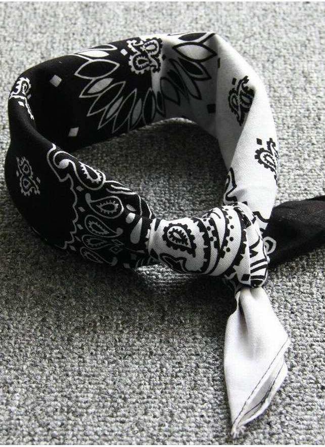 Khăn Bandana Màu Trắng Đen - Mã B011