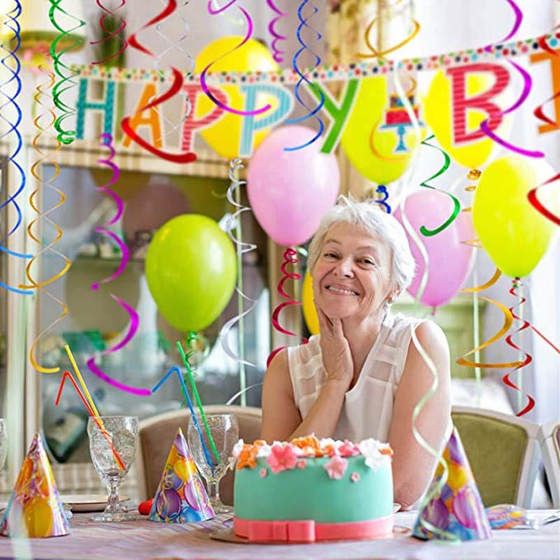 Bộ 6 dây xoắn nhiều màu treo trần nhà trang trí Giáng Sinh