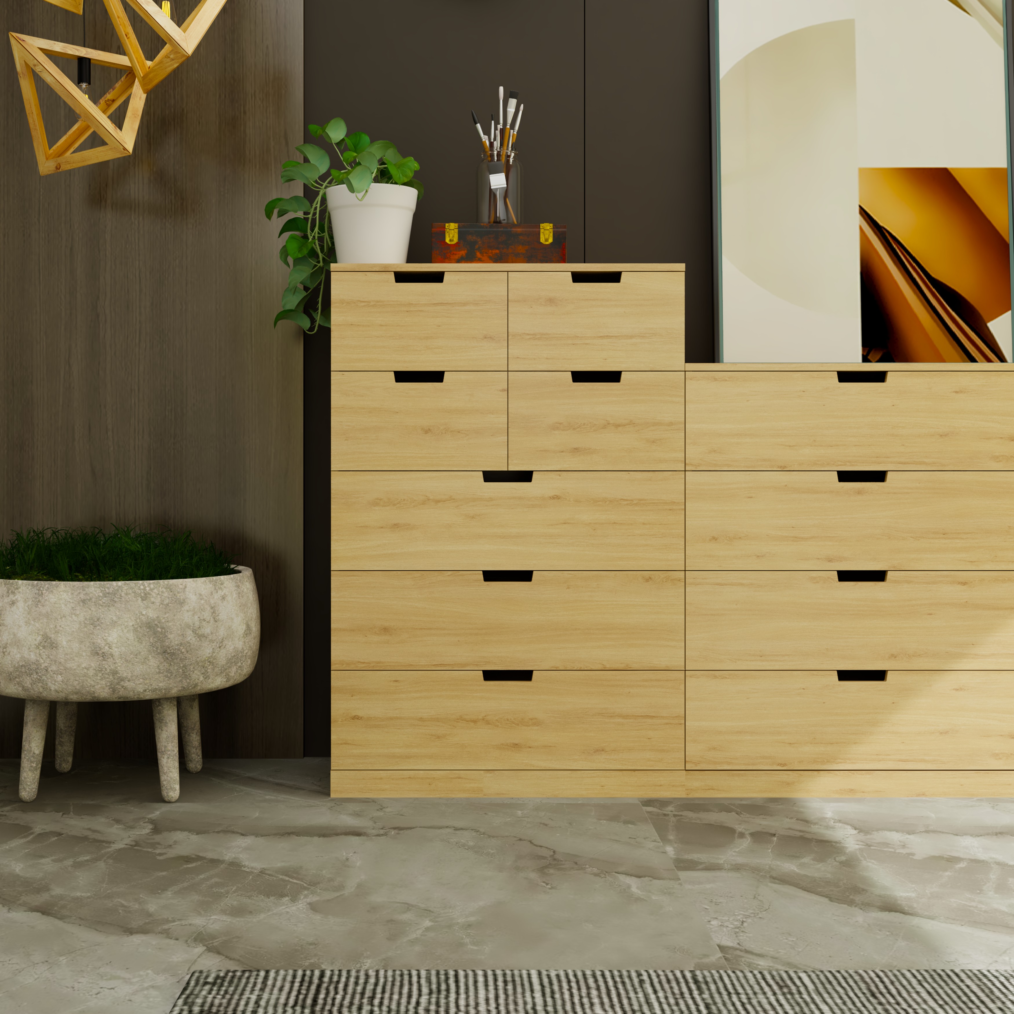 SCANDINA, Tủ đựng đồ 7 ngăn kéo, 80cm x 47cm x 120cm , THK_100