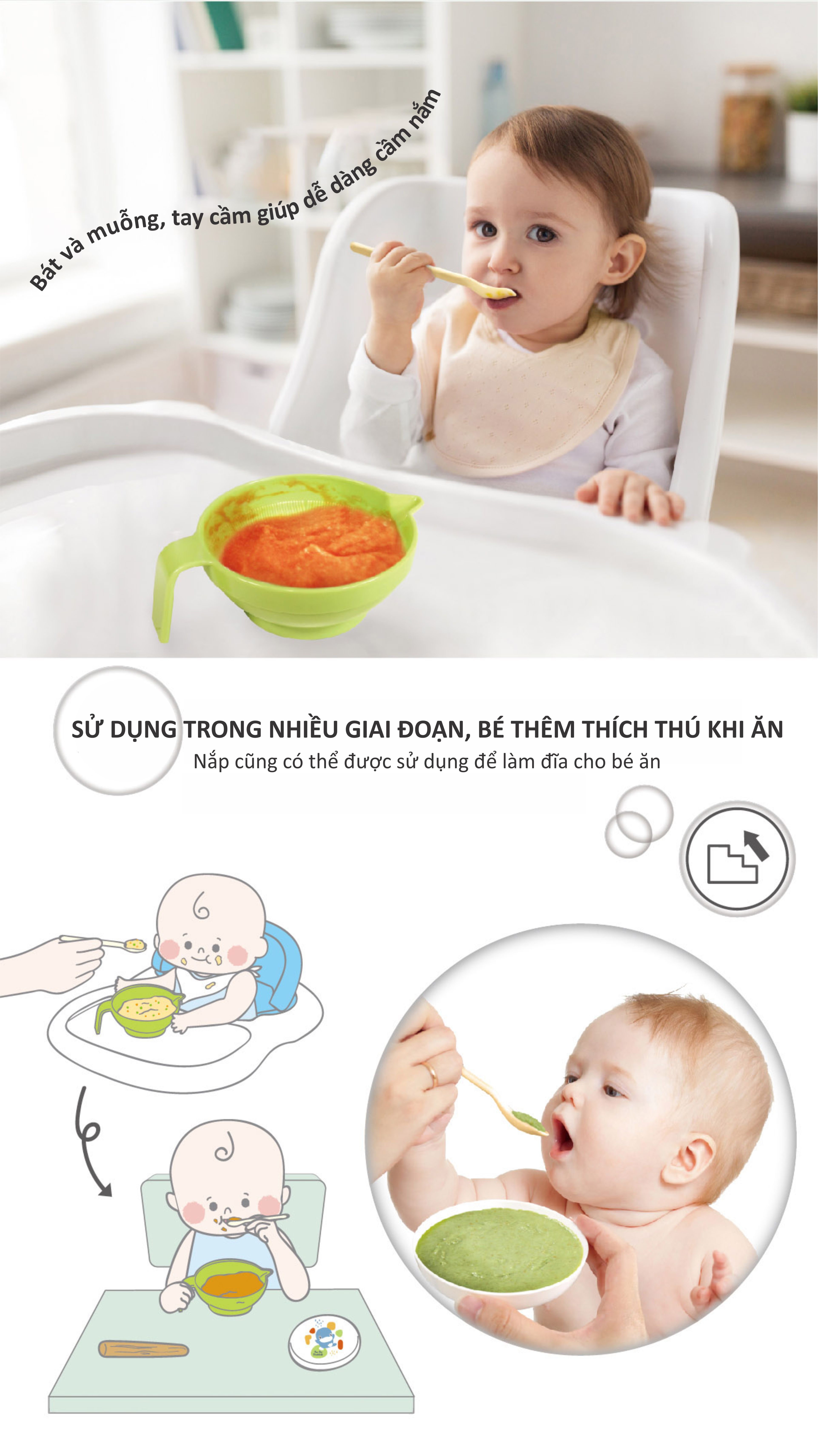 BỘ CHẾ BIẾN THỨC ĂN ĐA NĂNG 7 CHI TIẾT CHO BÉ TỪ 4M+ KUKU - KU5307