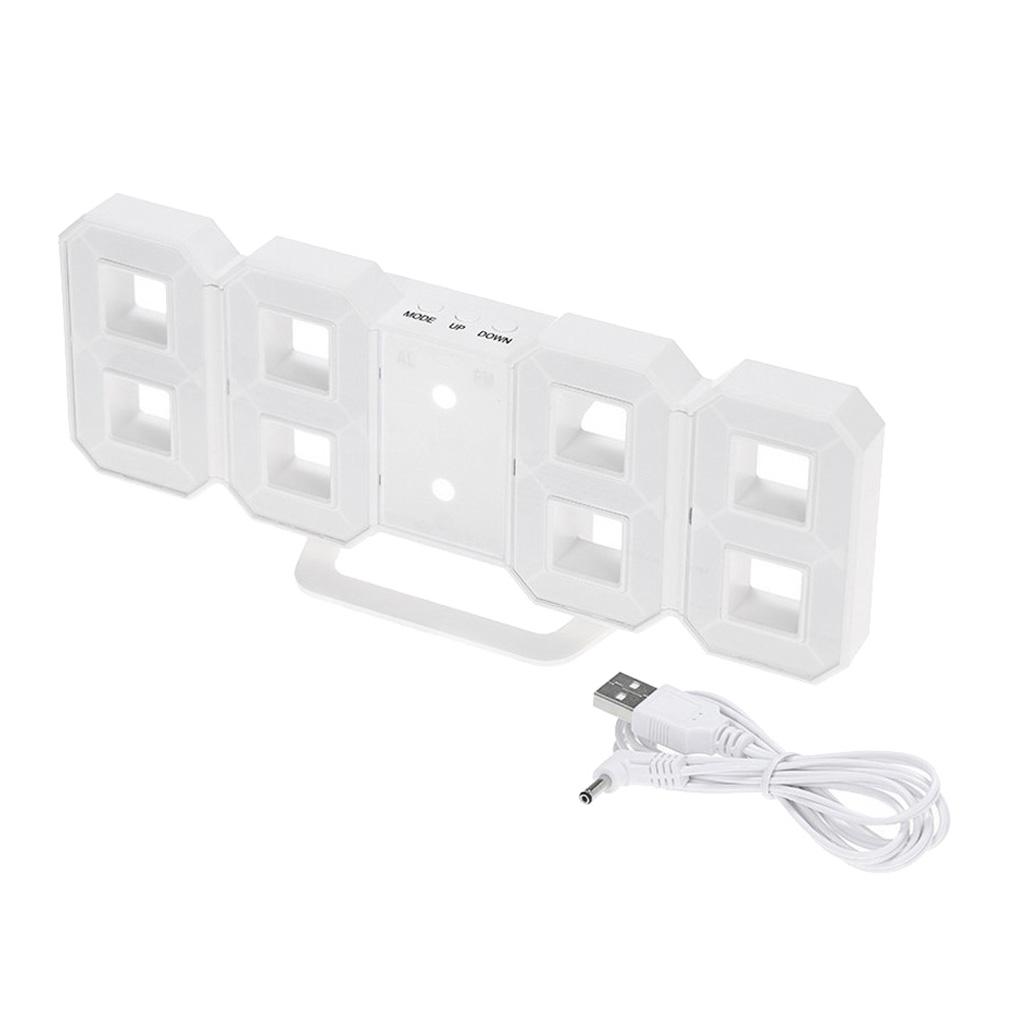3D LED Digital Clock Wall Table Desktop Alarm Clock for Home Office
