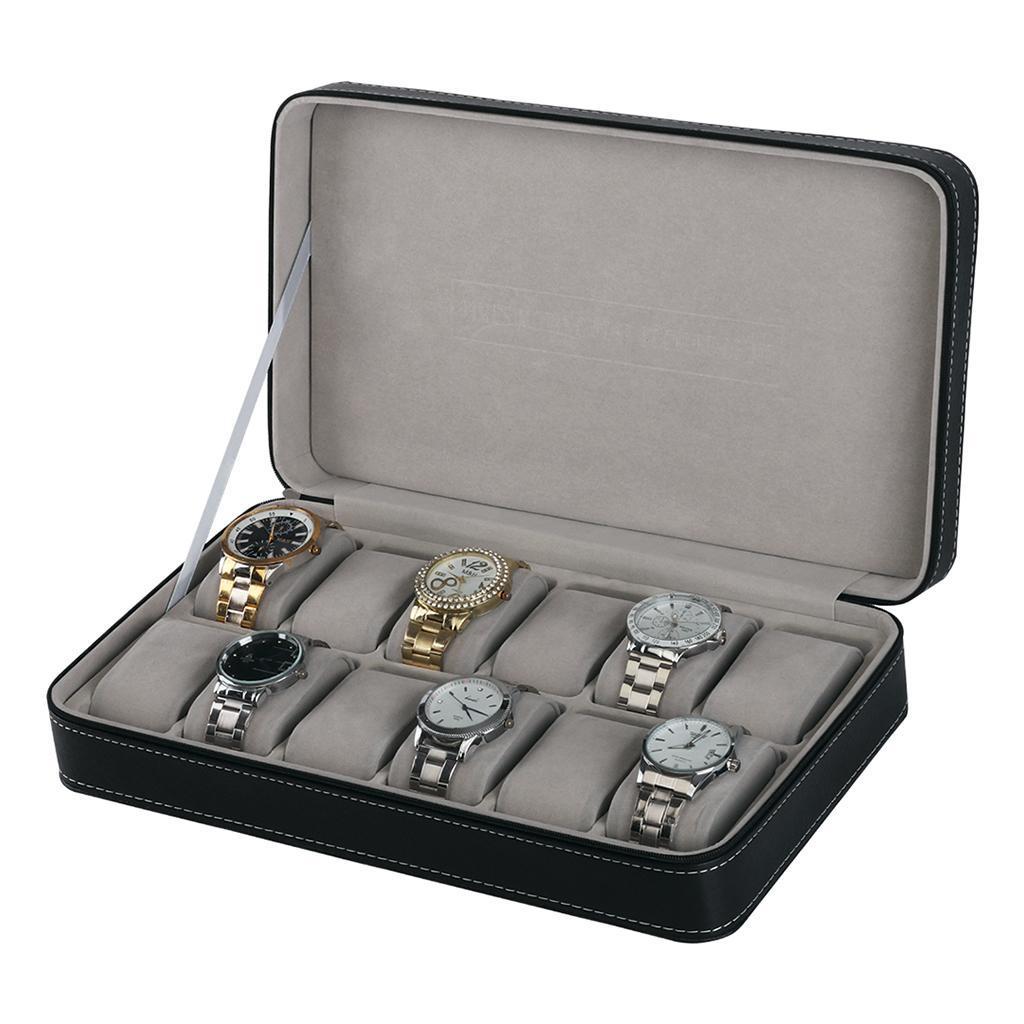 PU Leather Velvet Jewellery Box Tie Clip Brooch Pin Storage Case Holder