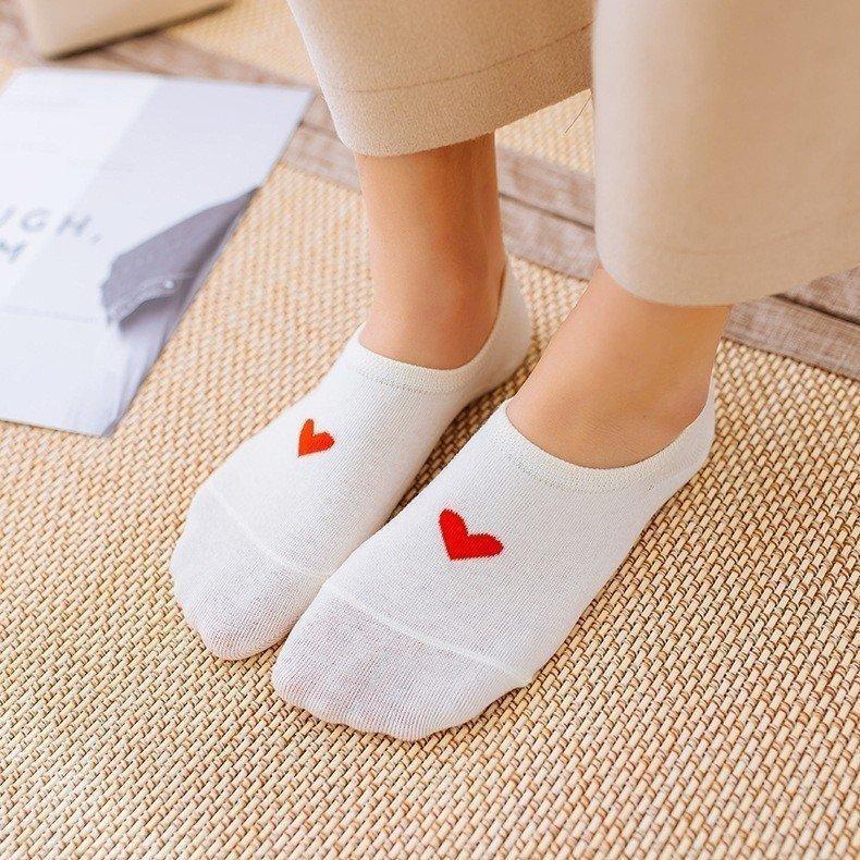 Tất lười, vớ lười nữ trái tim cổ ngắn Mhan cao cấp, có đệm chống tuột, chất liệu 100% cotton siêu thấm hút, thoáng khí, phong cách Nhung Đen