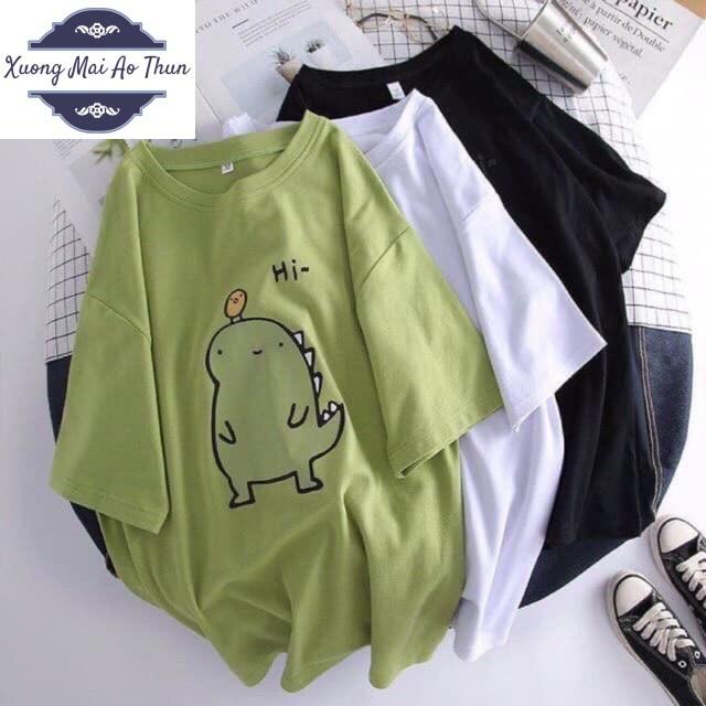 Áo phông form rộng tay lỡ unisex - Hi áo thun khủng long