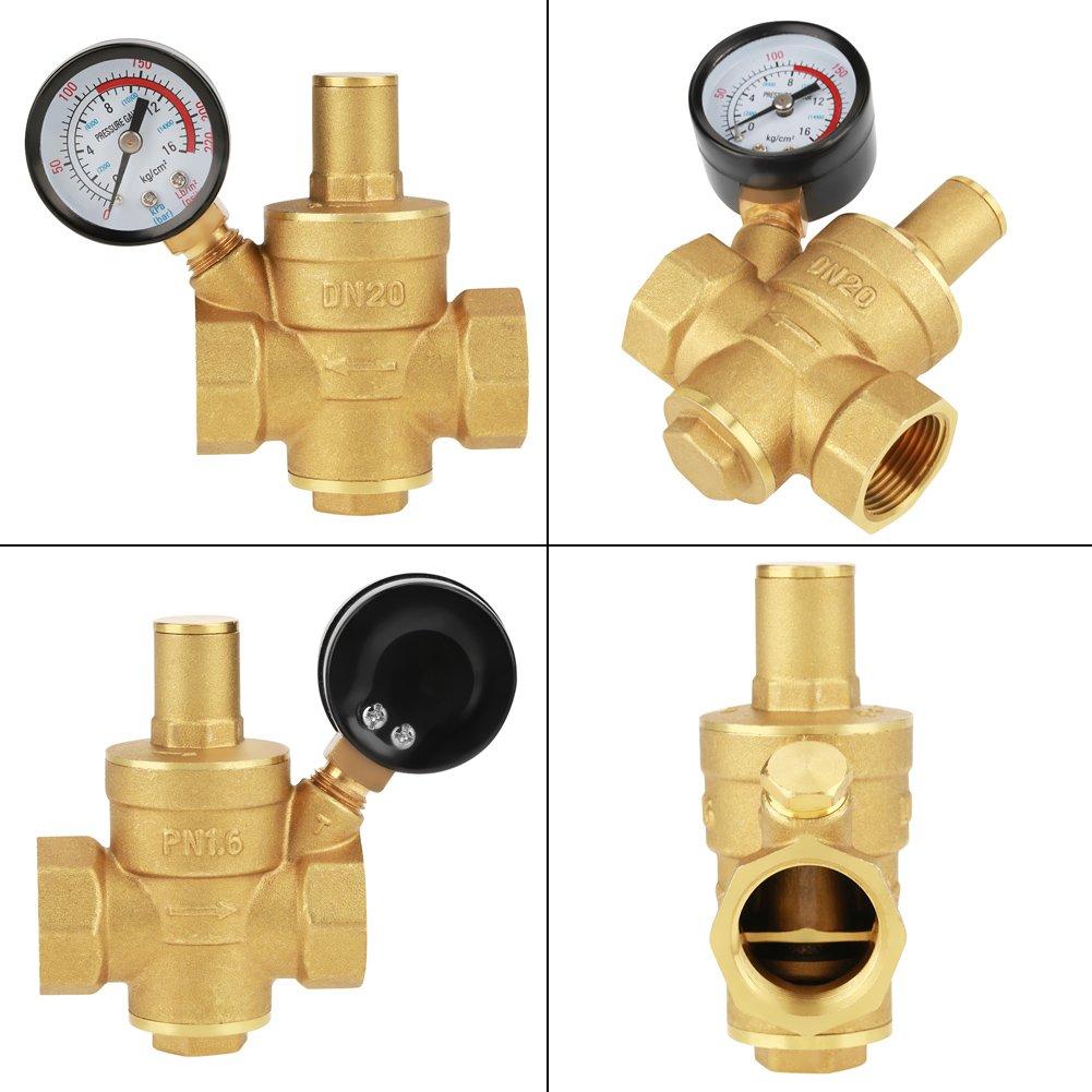Van giảm áp suất nước DN20 có thể điều chỉnh bằng đồng thau với đồng hồ đo áp suất, điều chỉnh giảm áp suất nước trong đồng thau bằng đồng thau