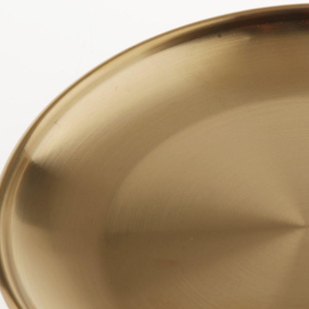 Set of 5 Stainless Dinner Plate Serving Dish for Grilled BBQ Picnic Golden