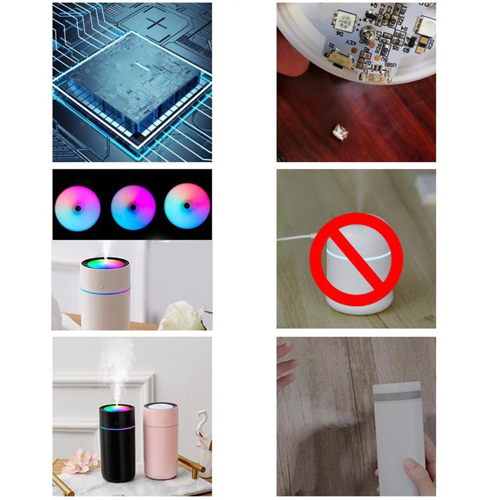 Humidifiers,320ml Ultrasonic Whisper-Quiet Humidifiers for Bedroom with 7 Color LED Display Sleep Timing Mode for Home Baby