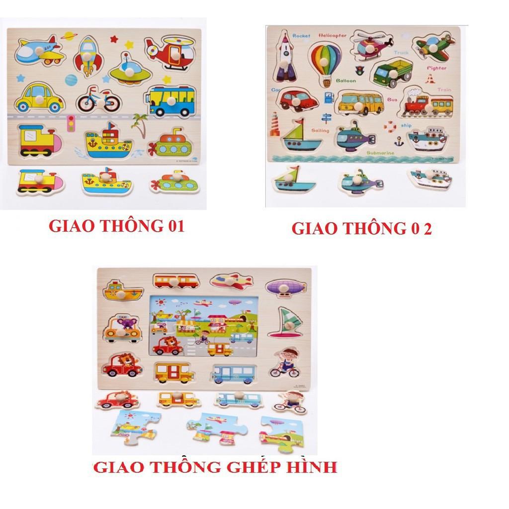 Combo 5 bảng gỗ có núm cầm chọn chủ đề cho bé 23x30 cm