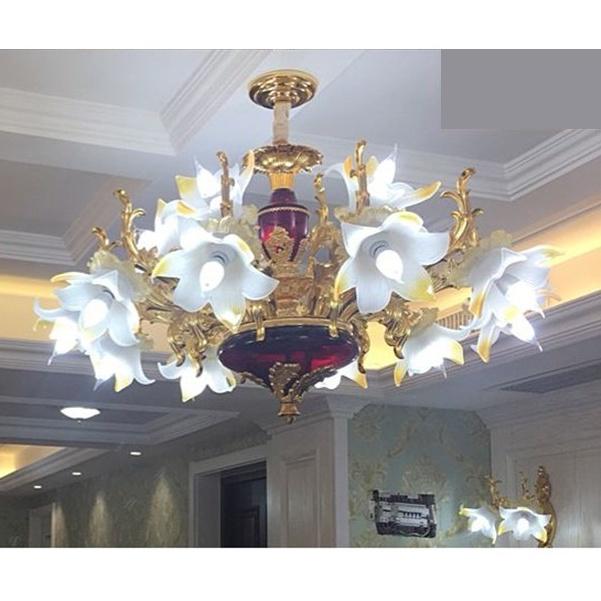 Đèn chùm 15 tay phong cách Châu Âu hàng chuẩn đẹp - kèm bóng LED chuyên dụng