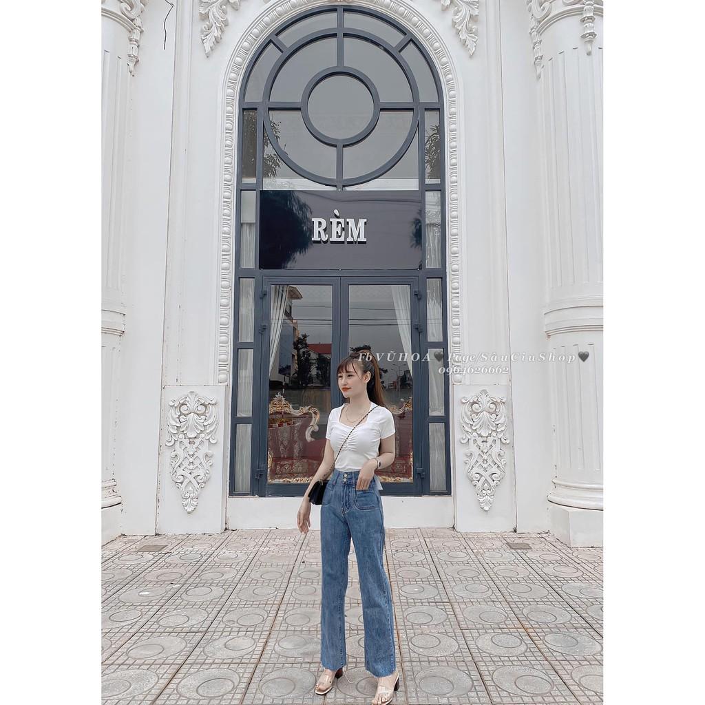 BÁN SỈ QUẦN JEAN SUÔNG 2 KHUY 2 CẠP