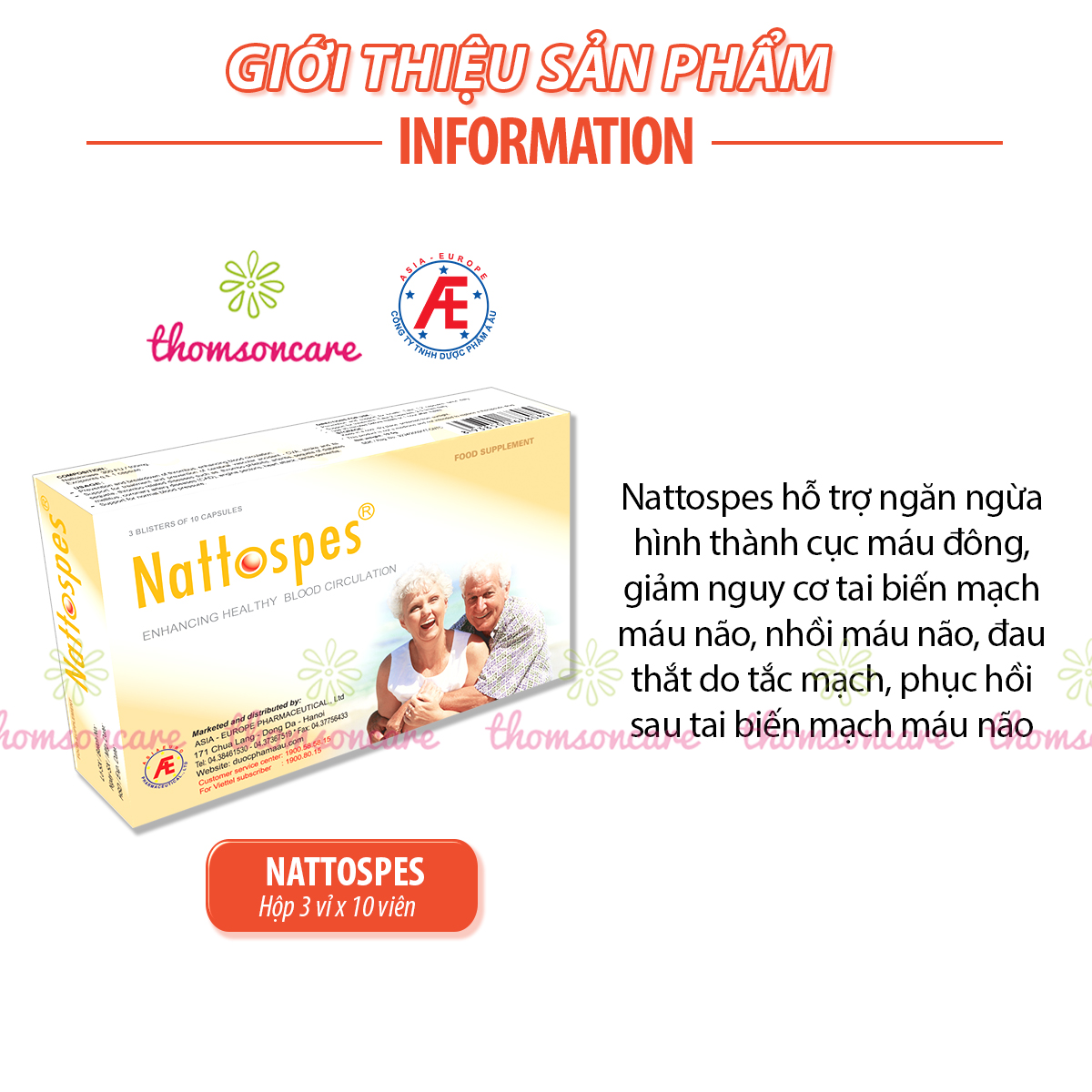 Nattospes - Có tem tích điểm chính hãng - Hỗ trợ hoạt huyết dưỡng não, ngăn ngừa tai biến, ổn định huyết áp