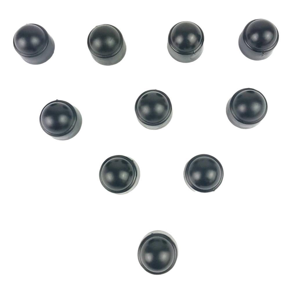 5x 10x Black Tire Wheel Screw Bolts Nut Caps Hexagonal Tyre Wheel M8