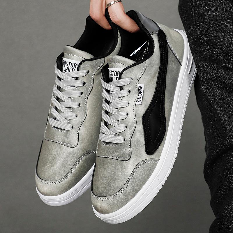 Giày da nam PU Sneakers Xu hướng chạy giày Ý Khỉ nam Khí quái Không trượt giày nam Color: Black Shoe Size: 42