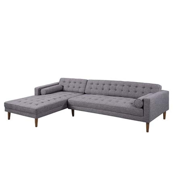 Ghế Sofa Góc L Corner But Grey Xám Nút SGF20