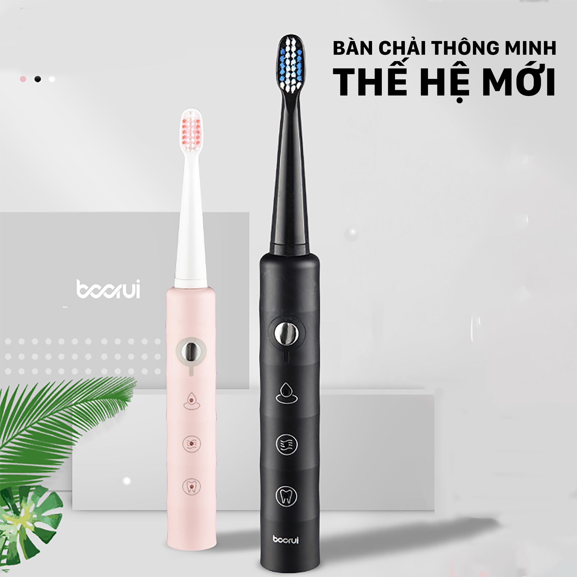 Bàn Chải Điện BOORUI Primus Z2 (TB-018) 3 Chế Độ , Bàn Chải Đánh Răng  Tặng Kèm 3 Đầu Bản Chải - Hàng Chính Hãng , Chống Nước IPX7 , Sạc nhanh USB