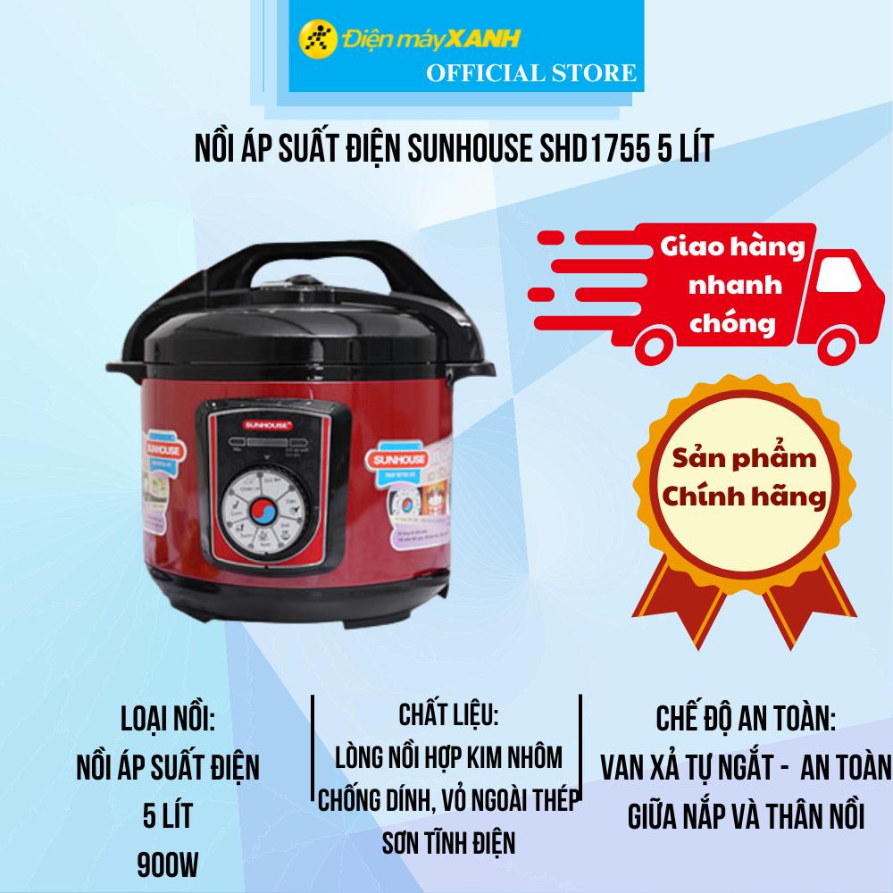 Nồi áp suất điện Sunhouse SHD1755 5 lít - Hàng Chính Hãng