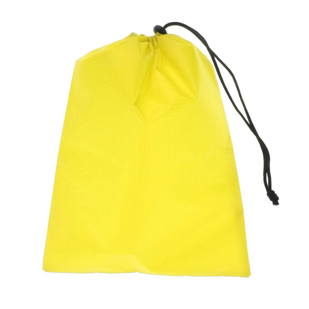 2xWaterproof Drawstring Storage Bag Stuff Bag for Clothes Shoes Yellow