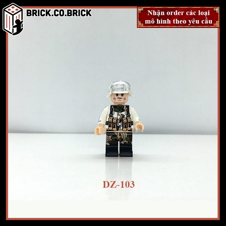 Đồ chơi Lắp ráp Phụ kiện MOC Army Lính Đức Chiến tranh Thế giới 2 minifig Sưu tầm Mô hình Quân đội DZ103