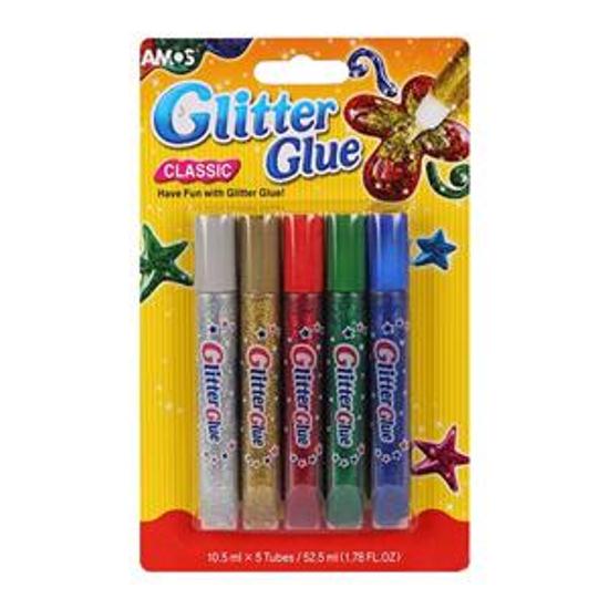 Bộ 2 vỉ 5 bút nhũ màu óng ánh 10.5ml AMOS GLITTER NEON * CLASSIC