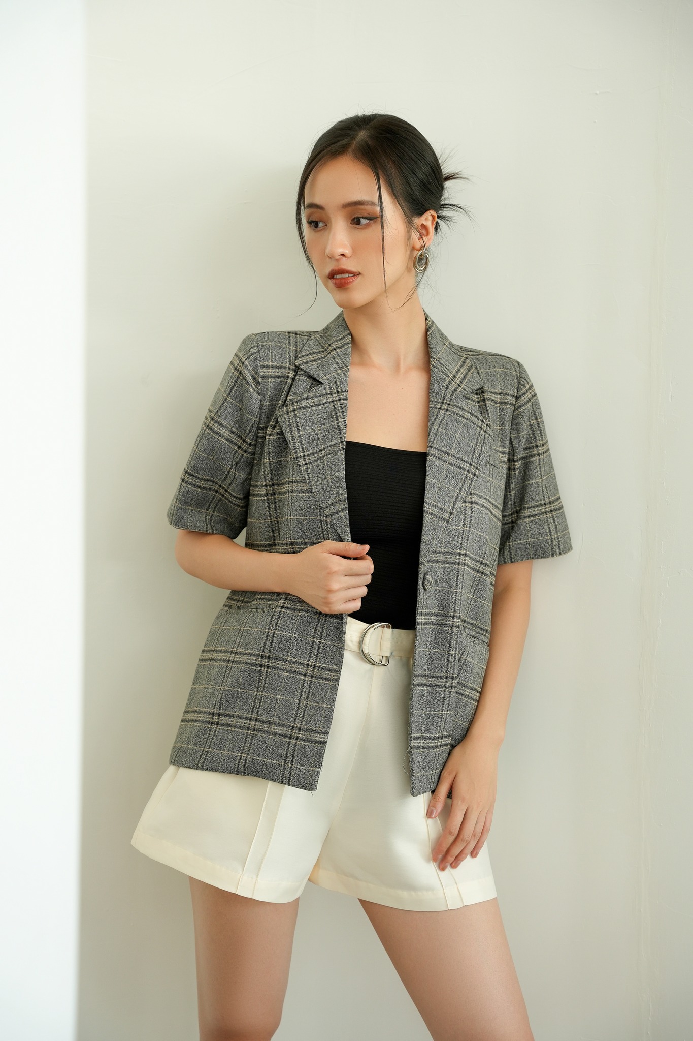 OLV - Áo khoác Short Sleeve Blazer In Gray