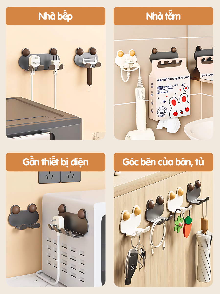 Móc treo nhà bếp Dola Home tối giản, phong cách Japandi, không cần khoan tường treo đồ nhà bếp,tiết kiệm không gian