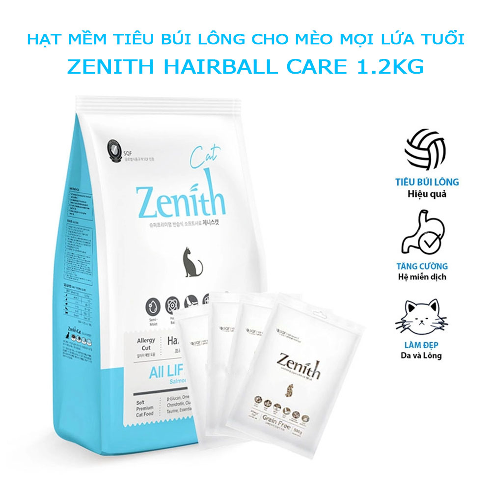 Thức Ăn Hạt Mềm Hỗ Trợ Tiêu Búi Lông Cho Mèo Mọi Lứa Tuổi Zenith Hairball Care 1,2kg - YonaPetshop