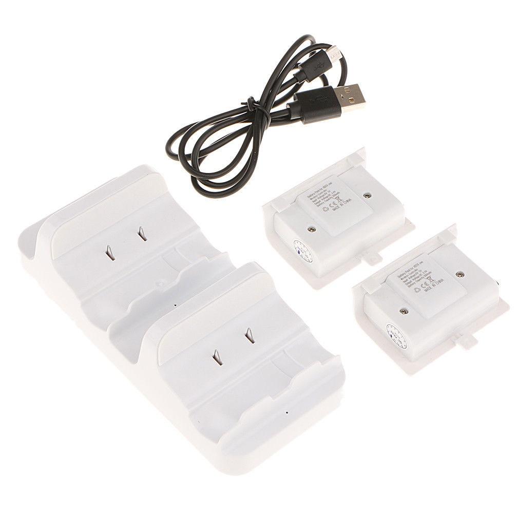 【ky】USB Dual Controller Charger Dock Station Base with Battery Packs for Xbox One S