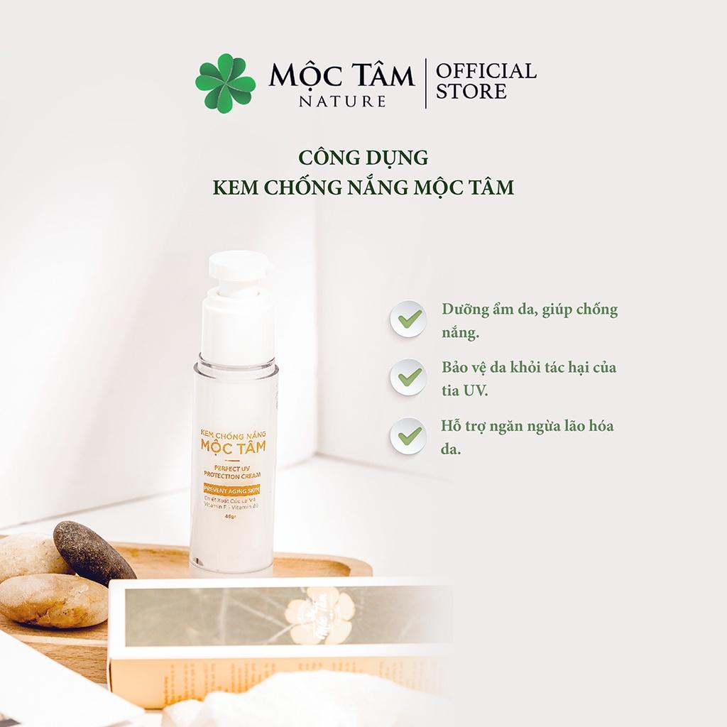 Kem Chống Nắng Mộc Tâm SPF50 PA+++ 45g - Ngăn Chặn Tia UV, Dưỡng Ẩm, Ngừa Lão Hóa