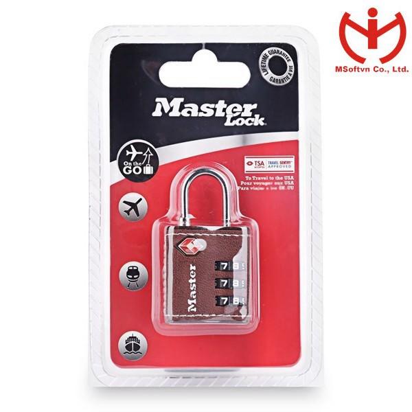 Khóa số vali Master Lock 4692 DBRN rộng 32mm có TSA màu da bò khóa hành lý - MSOFT