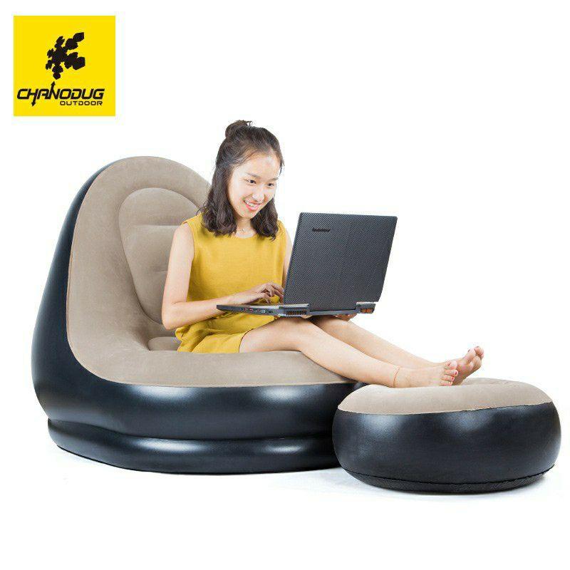 Ghế hơi tựa lưng bọc nhung cao cấp-bơm điện