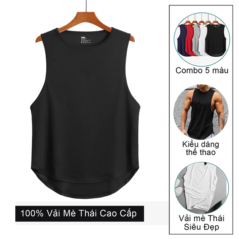 Áo ba lỗ tanktop nam, áo sát nách thể thao dáng basic cho gymer, chất liệu cao cấp mặc đi tập, chơi thể theo - Màu đen