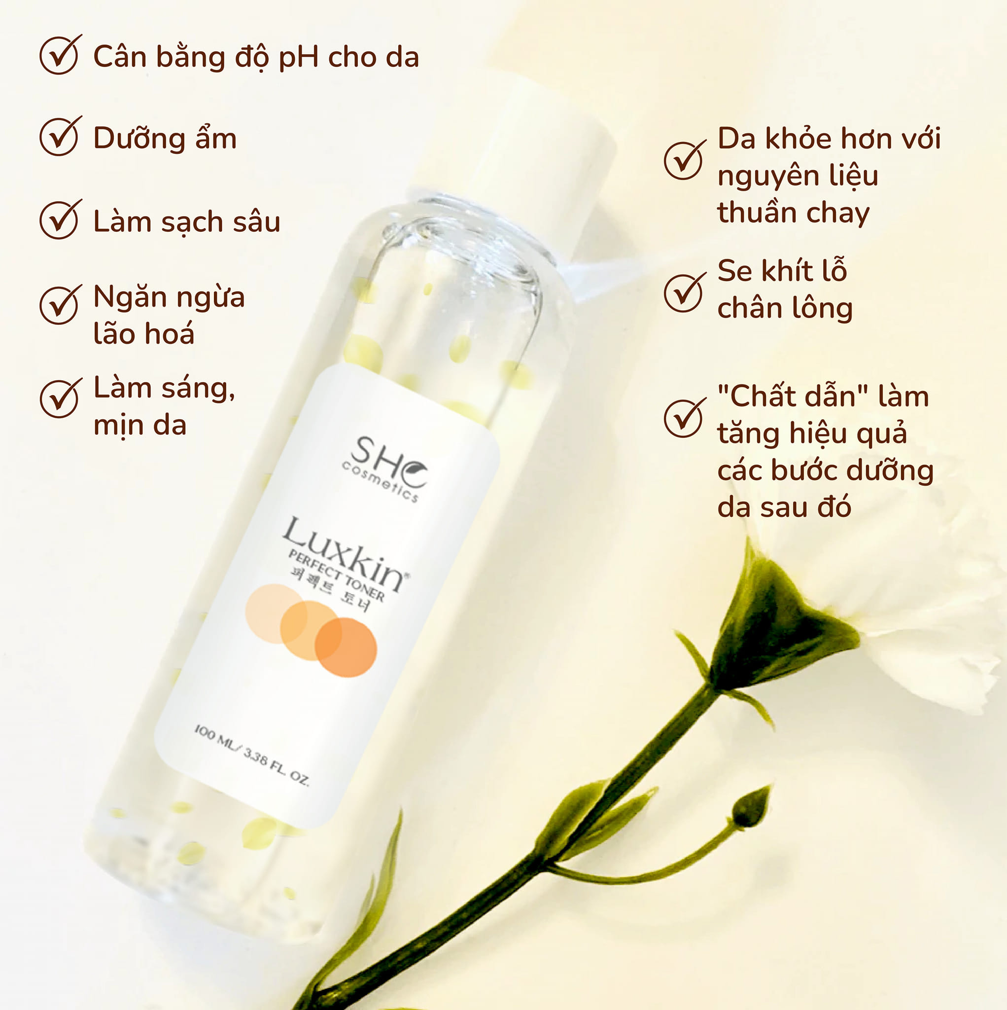 [CHINH_HANG] Nước Hoa Hồng Toner LUXKIN 100ml - Cung cấp độ ẩm.