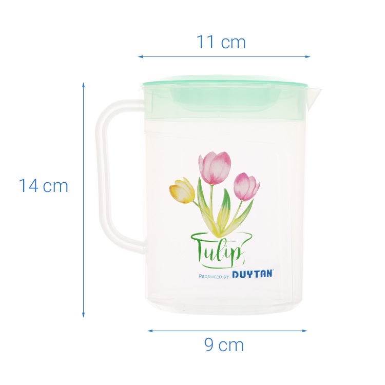 Ca Tulip nhựa Duy Tân 1 lít (14 x 10.5 x 14.2 cm) - 02959 - Giao màu ngẫu nhiên - Hàng chính hãng