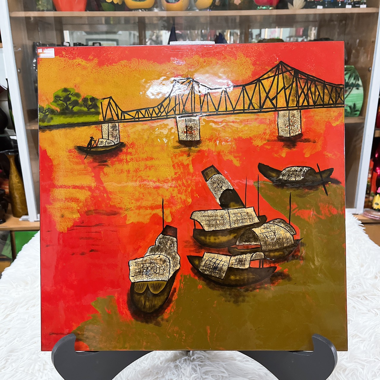 Tranh Sơn Mài Đồng Quê Cao Cấp 40x40 cm trang trí nhà cửa, làm quà tặng ý nghĩa