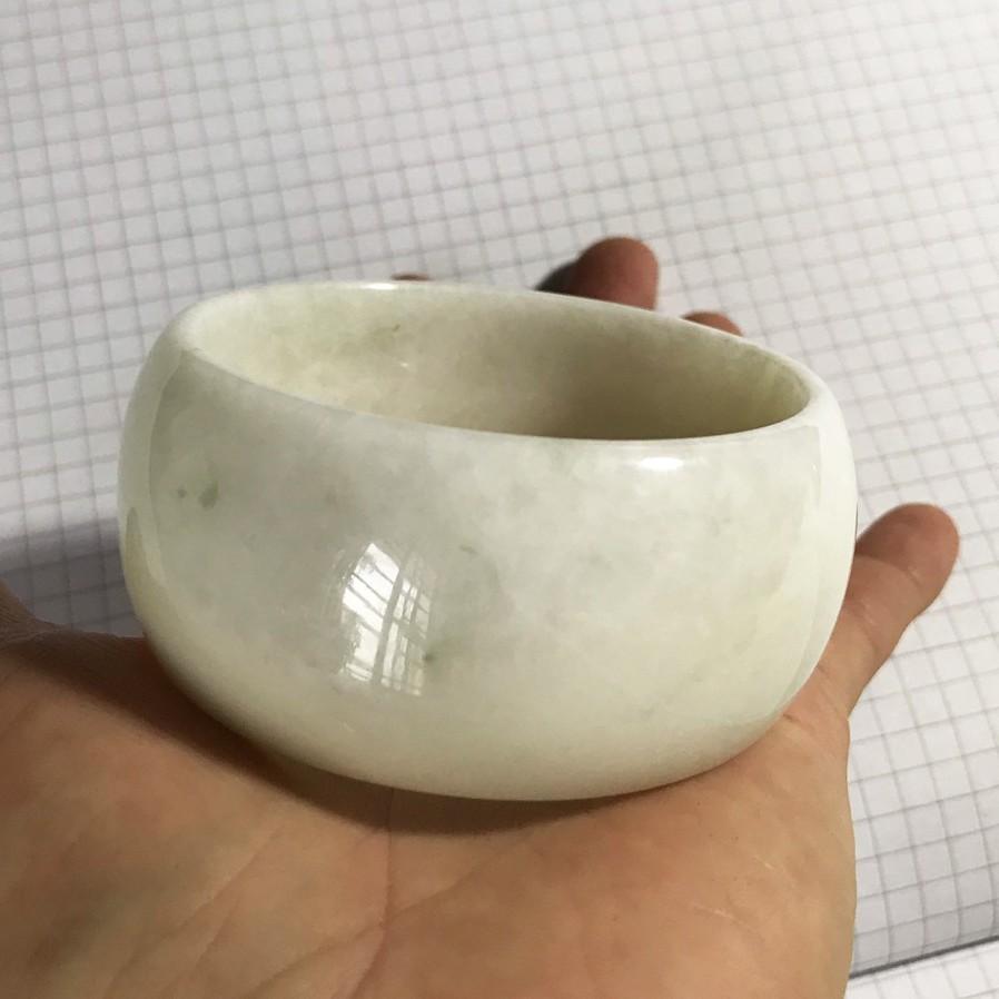Vòng tay ngọc tự nhiên màu vàng chanh cho người mệnh Thủy và Kim cao 3.0cm