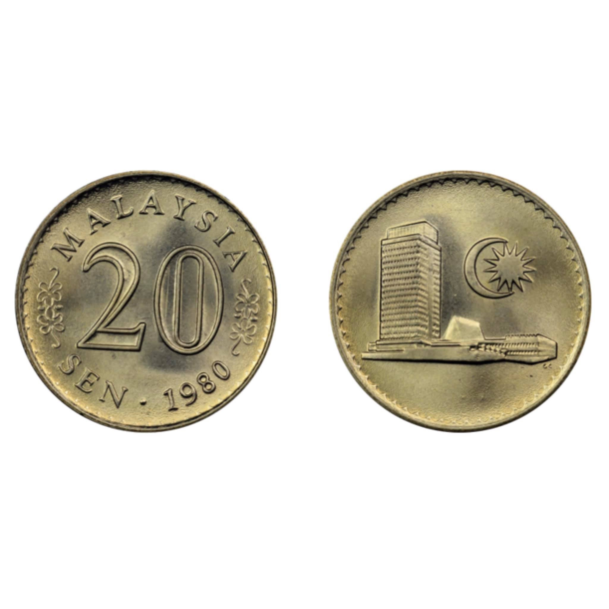 Đồng xu 20 sen Malaysia phiên bản cũ