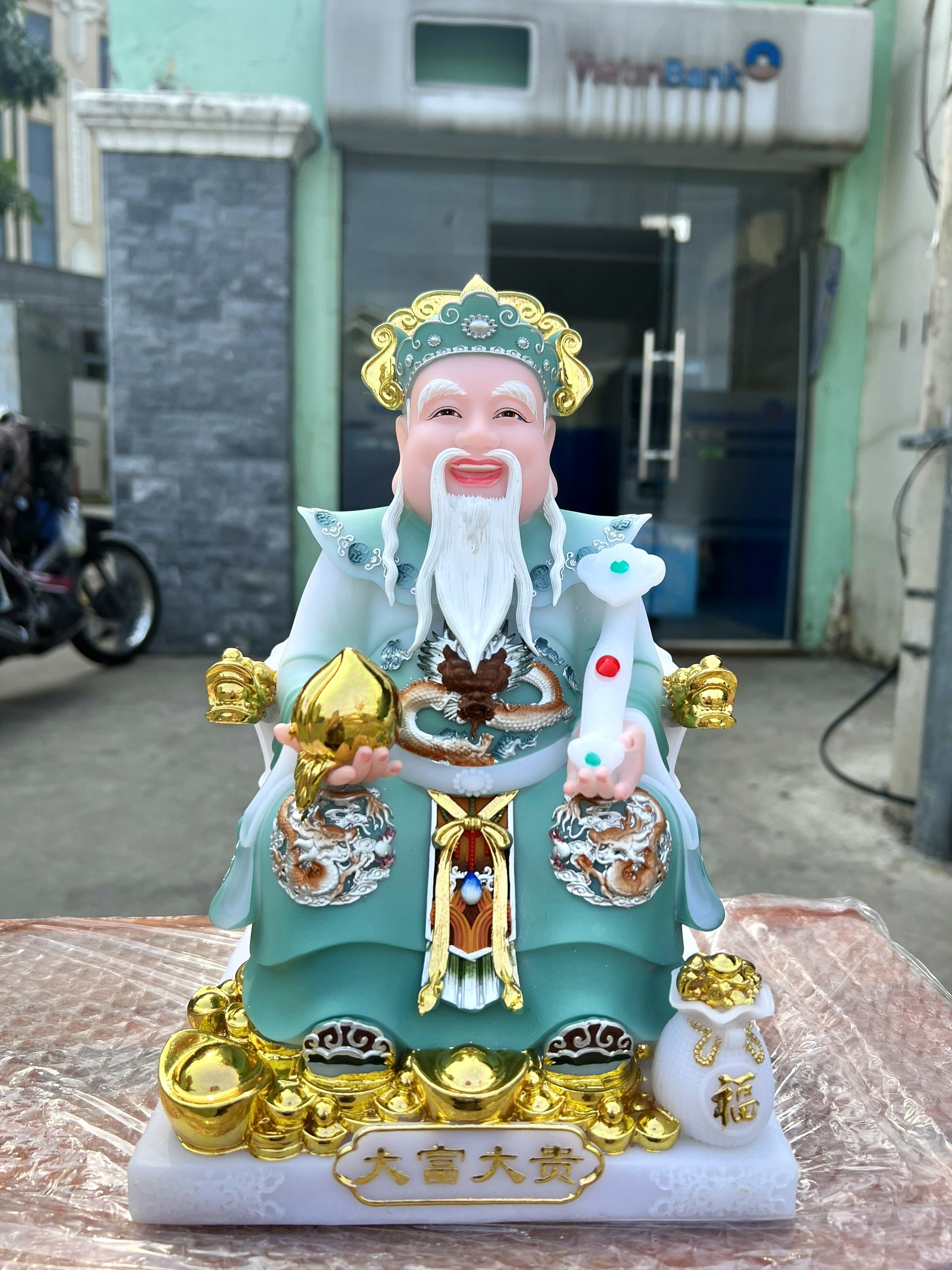 Tượng Thần Tài Thổ Địa Đá Nhập Khẩu 10inch