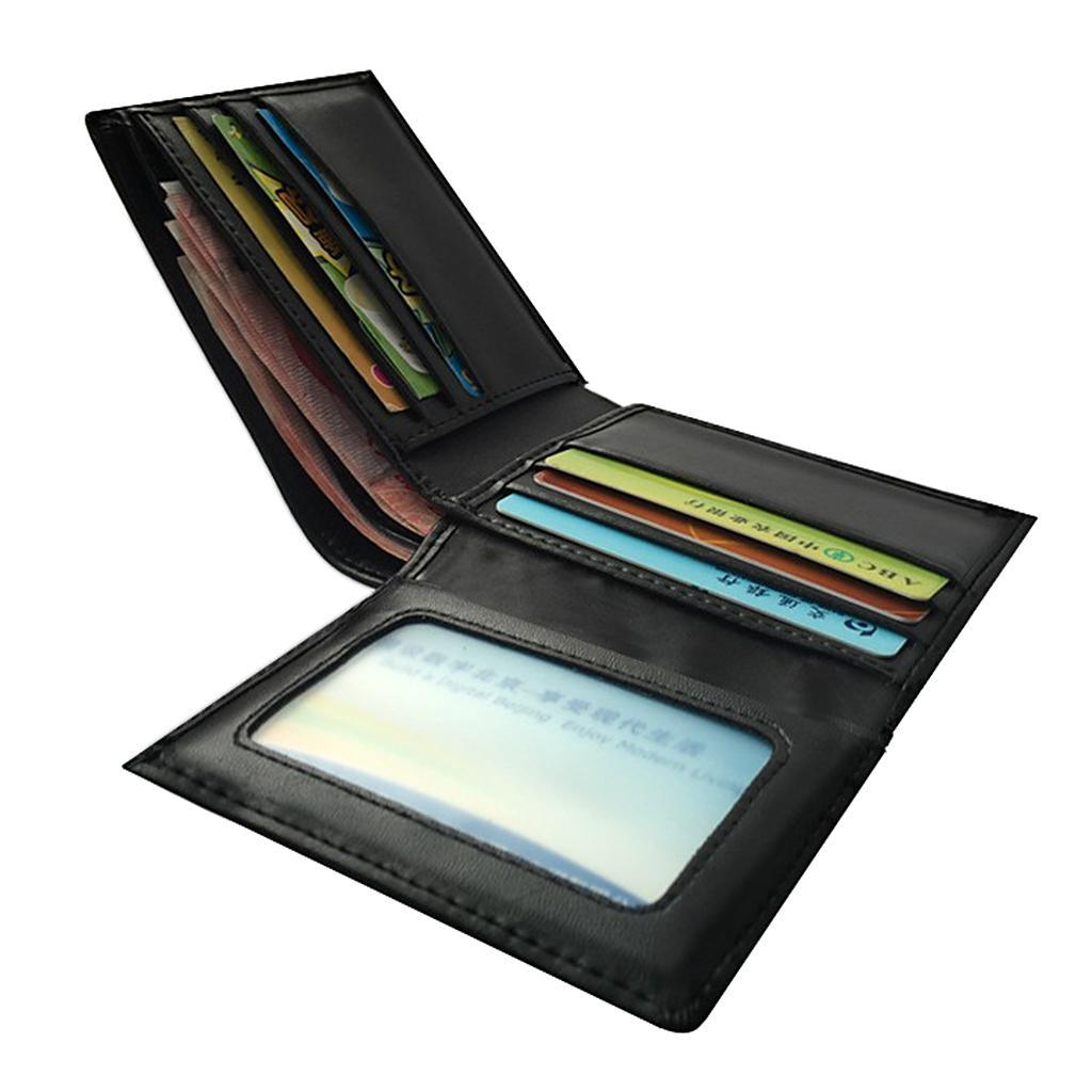 Leather Mens RFID Blocking Wallet Trifold Credit Card Protector Case