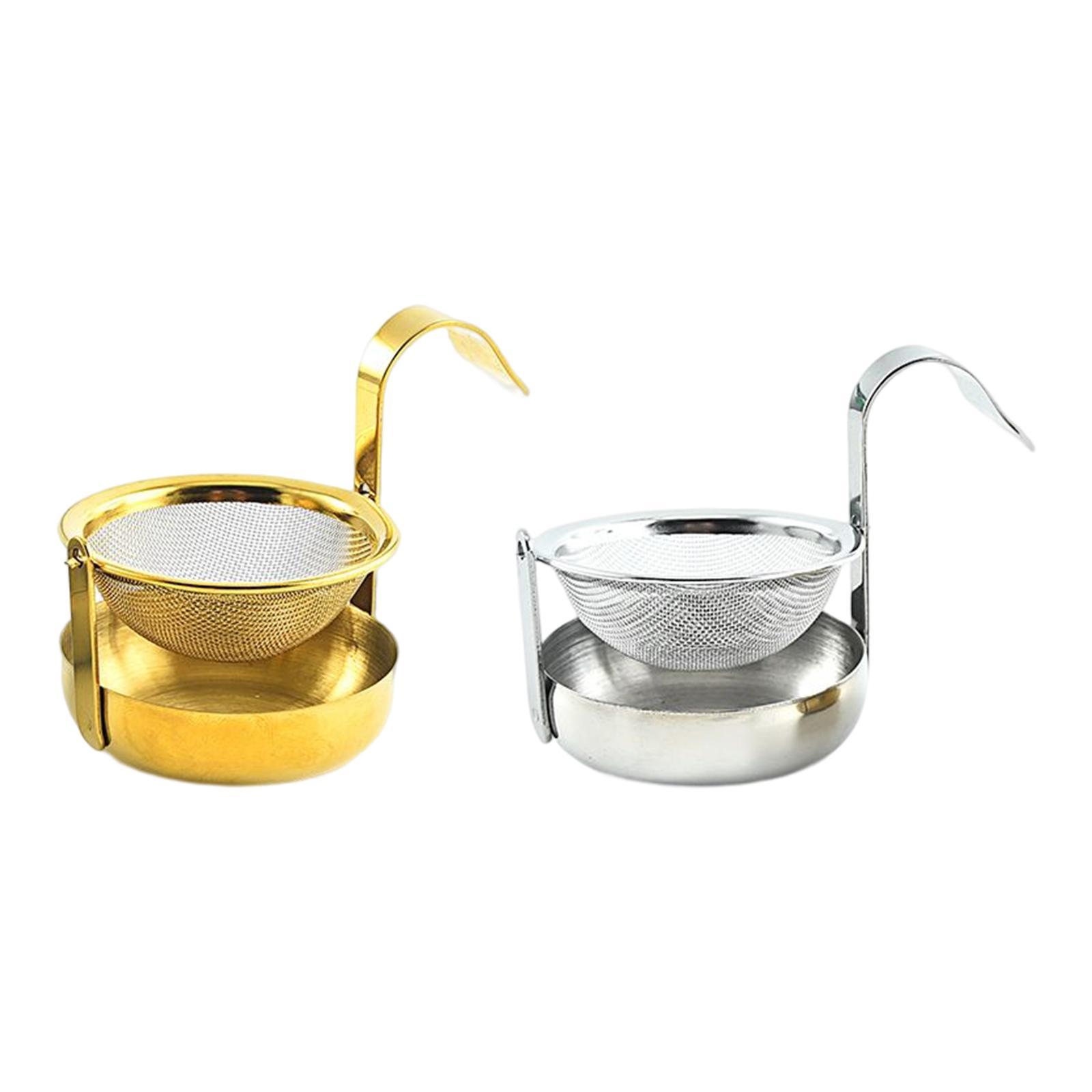 2Pcs Tea Strainer with Handle Teaware Kitchen Tool Reusable for Home Kitchen
