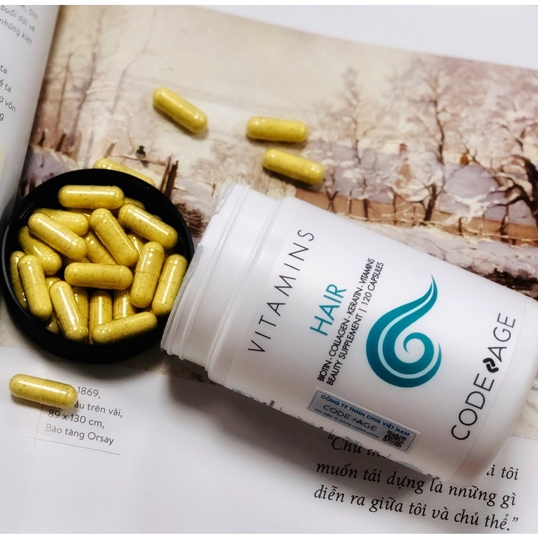 Viên uống cho tóc CodeAge HAIR VITAMINS - cải thiện nang tóc, kích thích mọc tóc, và cân bằng hệ vi sinh trên da đầu