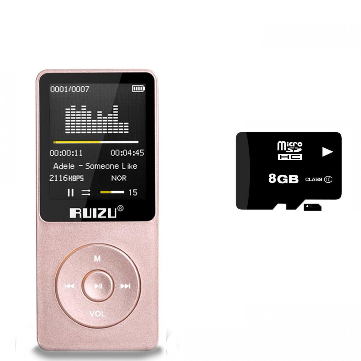 Máy Nghe nhạc Mp3 ruizu x02  + Tặng thẻ nhớ 8Gb Class 10 - Hàng Nhập Khẩu