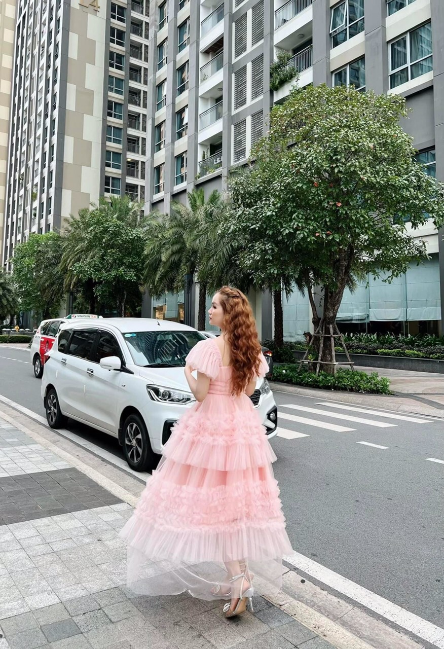 Đầm Xòe Dự Tiệc Ren Voan Dễ Thương