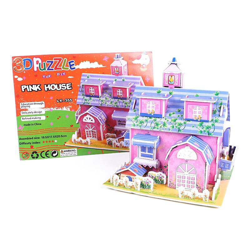 Bộ Lắp Ghép Mô Hình xốp giấy 3D Puzzle Hình Nhà