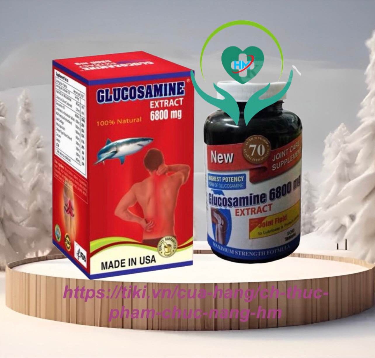 Viên Uống Hỗ Trợ Xương Khớp GLUCOSAMINE EXTRACT 6800mg - Hộp 100 viên- Nhập Khẩu MỸ