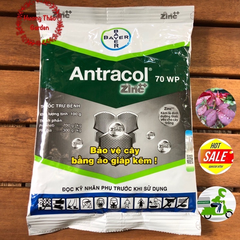 Antracol Sạch Nấm Lá-Thán Thư-Đạo Ôn-Rỉ Sắt Trên Cây Trồng Gói 100gr