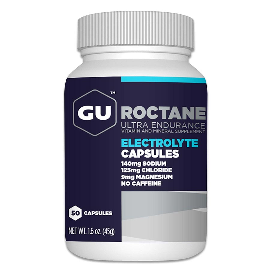 Viên uống điện giải GU Roctane Electrolyte Capsules Hũ/50 viên - Hổ trợ đạp xe và chạy bộ
